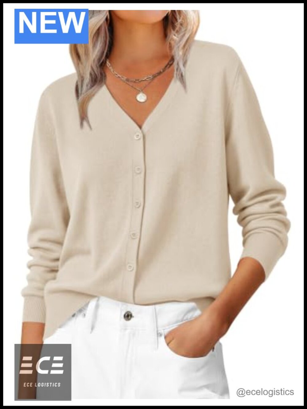 Wool Blend Lightweight Cardigan V-Neck Button Sweater Fall Outfit
